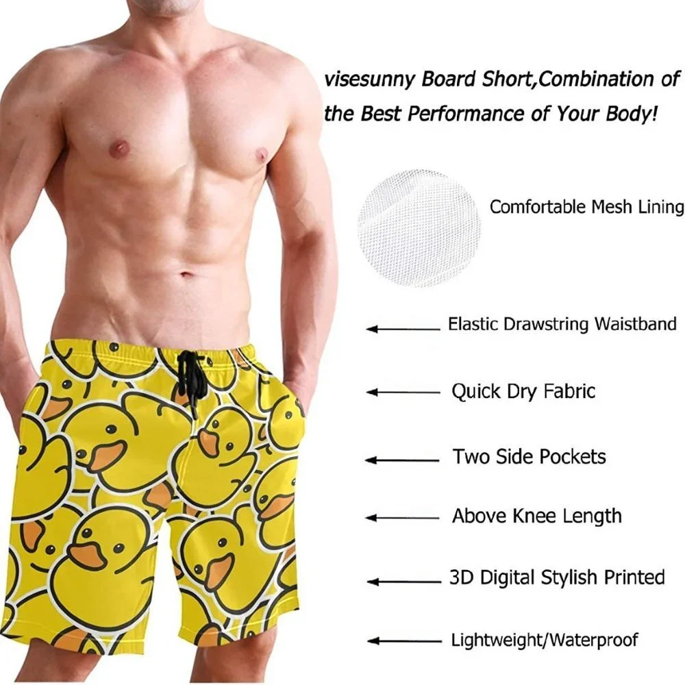 ViseSunny Rubber Ducky Board Shorts Size Large